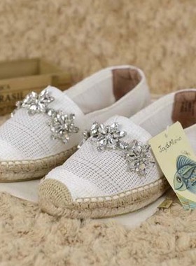 专柜玛丽正品女鞋春夏新款镶钻网布帮面橡胶鞋一脚蹬帆布鞋01289W