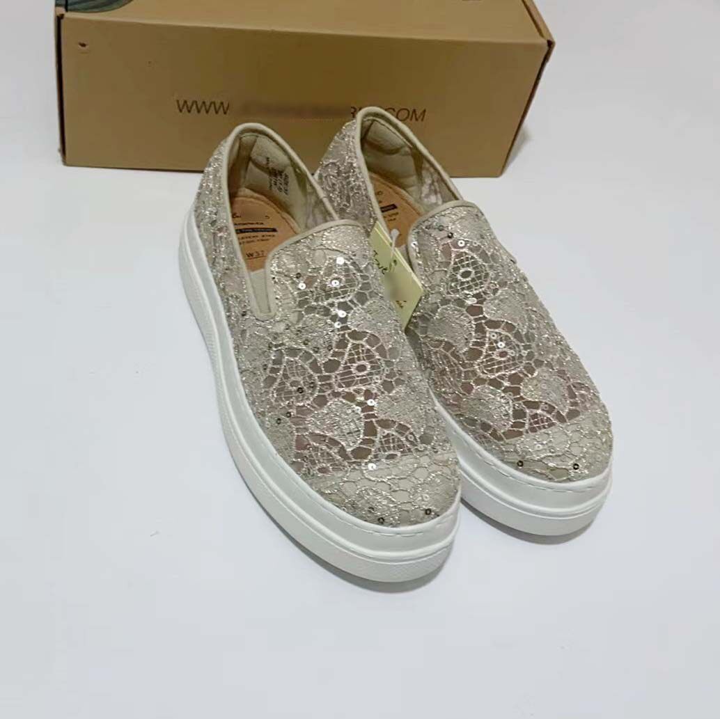 专柜玛丽正品女鞋23夏新蕾丝镂空厚底一脚蹬帆布鞋乐福布鞋83501W