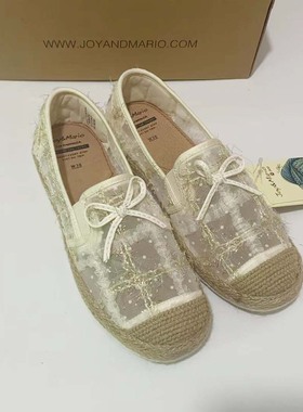 专柜玛丽正品23春夏新款女鞋蕾丝休闲懒人一脚蹬布鞋渔夫鞋72290W