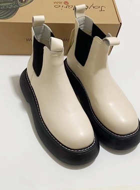 专柜玛丽正品22秋冬款马丁靴女短筒切尔西靴厚底时装靴女靴96136W