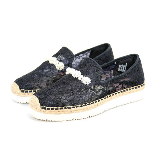 专柜玛丽正品22春夏新款帆布鞋女懒人一脚蹬渔夫鞋蕾丝单鞋52087W