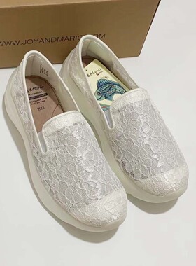 专柜玛丽正品22春夏新款帆布鞋女蕾丝网面鞋懒人一脚蹬单鞋75039W