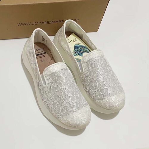 专柜玛丽正品22春夏新款帆布鞋女蕾丝网面鞋懒人一脚蹬单鞋75039W