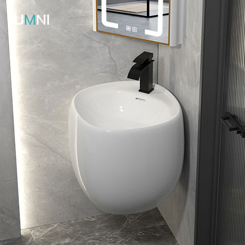 umni陶瓷小户型悬空挂墙式洗脸盆
