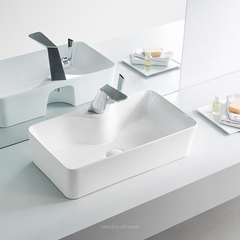 北欧风陶瓷简约小户型酒店台上盆