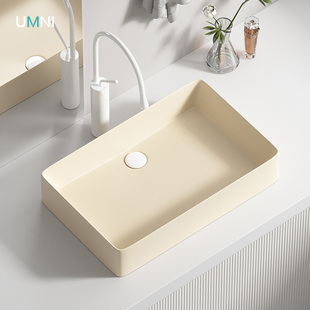 阳台台上盆洗手盆后排水单盆卫生间大小尺寸陶瓷洗脸盆家用方形盆