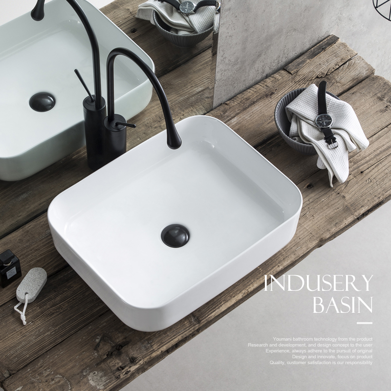 方形陶瓷卫生间家用北欧风台上盆