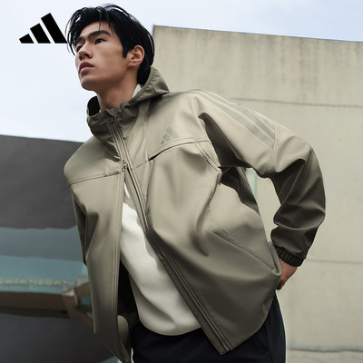 阿迪达斯外套加绒男防风梭织夹克