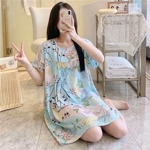 睡裙女款2026新款夏季全纯棉短袖夏天小个子正流行家居服睡衣薄款