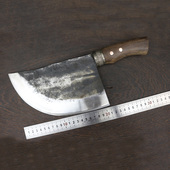 龙泉螭龙手工锻打屠夫卖肉专用砍骨 刀斩骨剁骨加厚头圆刀具坎刀