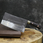 龙泉螭龙手工菜刀锻打老式 斩切两用砍鸡鸭专用熟食烧腊店刀具鹅刀