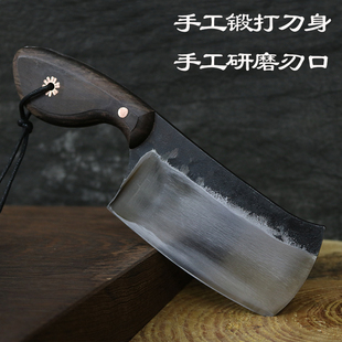 龙泉螭龙手工锻打单刃菜刀家用切片刀切菜切肉刀迷你刀厨师专用刀