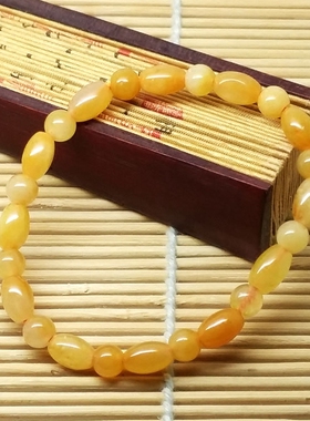 天然黄玉米珠转运珠圆珠手链女生手串百搭配饰民族风复古饰品礼品