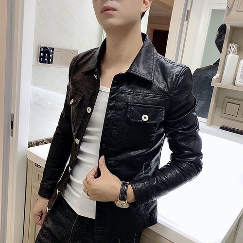 加绒加厚皮衣韩版皮夹克外套立领