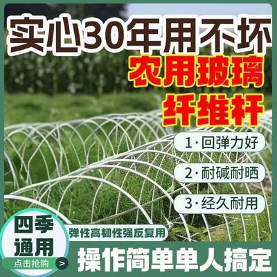 农用大小拱棚支架蔬菜种植大棚内棚保温骨架实心玻璃纤维杆tk工厂