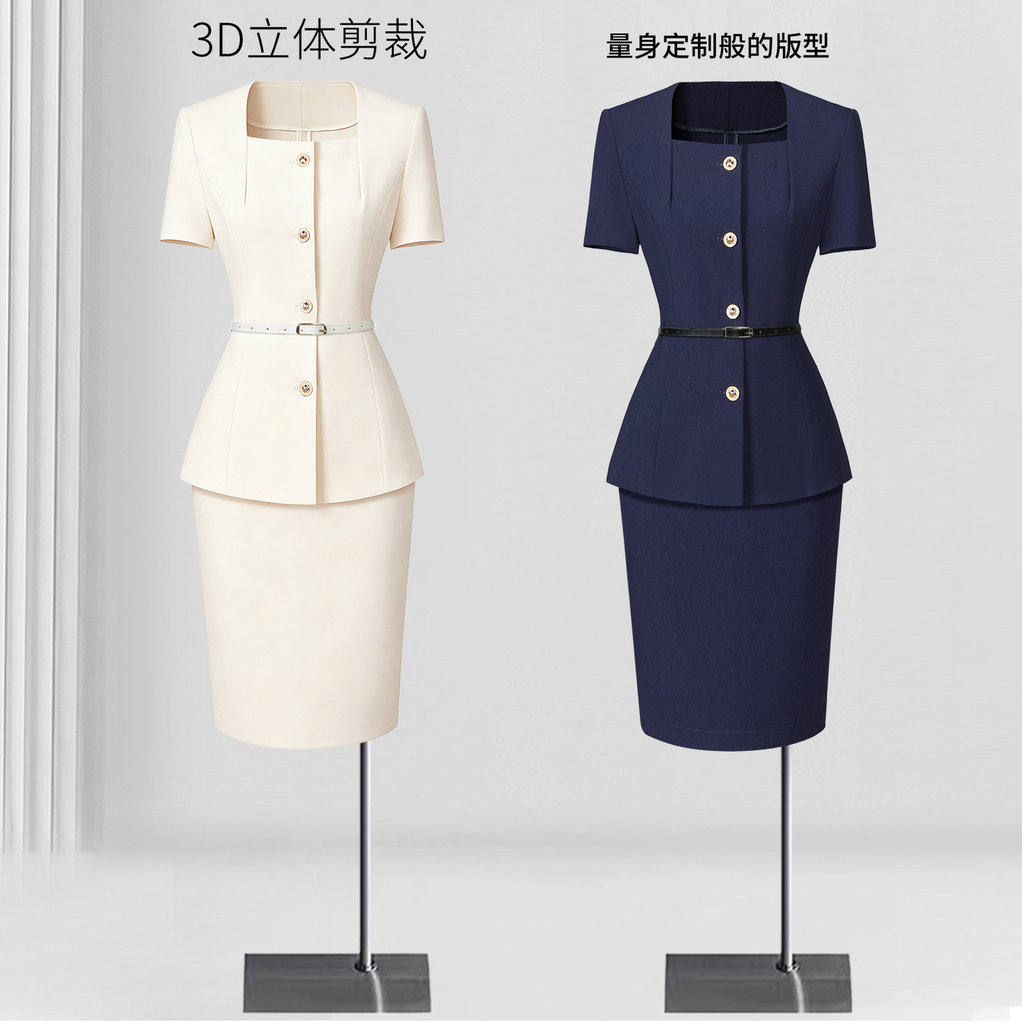 夏季薄款女西装套装酒店迎宾图片