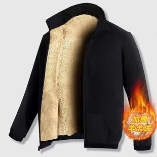 爆款 保暖宽松卫衣外套羊羔绒加绒加厚外穿弹力休闲运动 港风男士
