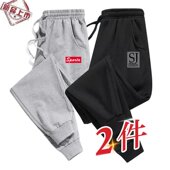 百搭春夏季 宽松束脚休闲长裤 薄款 卫裤 潮 裤 灰色小脚运动裤 子男韩版