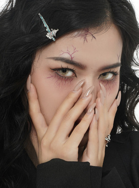 超飒甜酷幽灵系列搞怪可爱一字夹S925纯银发夹时尚刘海边夹F1001