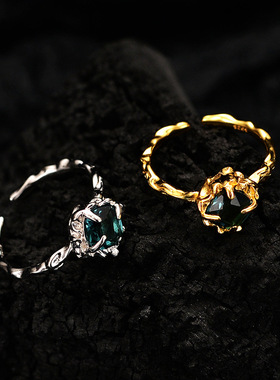 925纯银镶嵌宝石日韩时尚戒指女