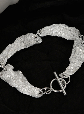 欧美原创S925纯银银色树叶手链