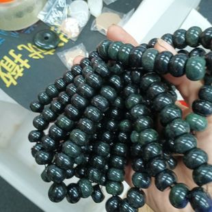 纯天然西藏药王石算盘珠子手链男女款玉石单圈手串10×7mm手挂件