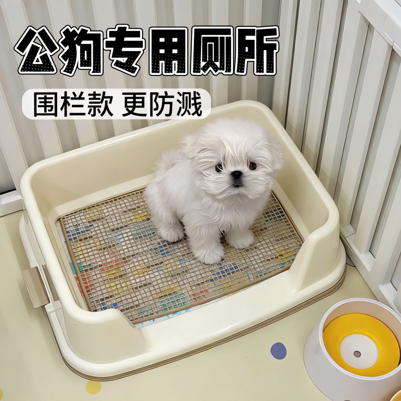 爱丽思公狗厕所挡板小型犬专用加高便盆大号尿尿盆爱丽丝狗狗厕所