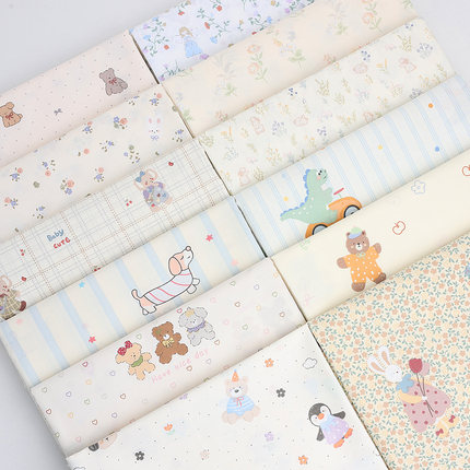 纯棉A类婴儿布料2.35米宽碎花卡通100%全棉裙子衣服床品宝宝棉布