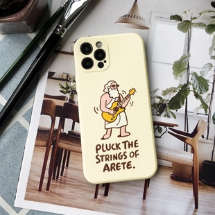 适用苹果16promax手机壳iPhone16/15/14/13德善乐弦搞怪嘻哈哲学家奥狸原创设计小众可爱文艺独特个性