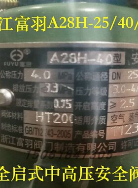 A28H-25/40/64C浙江富羽全启示中高压储气罐安全阀DN152025324050
