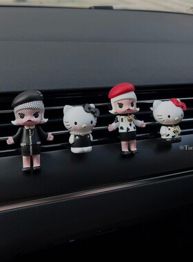helloKitty2025车载香薰持久创意汽车香水空调出风口装饰KT猫扩香