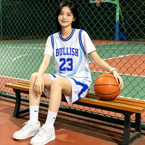 篮球服女套装定制班服男款球衣短袖假两件大中小学生运动比赛队服