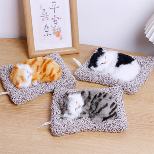 会叫 小猫玩偶竹炭猫公仔车载桌面摆件静态模型儿童玩具生日礼物