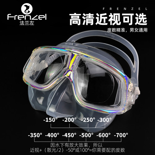 FRENZEL法兰左自由潜近视面镜