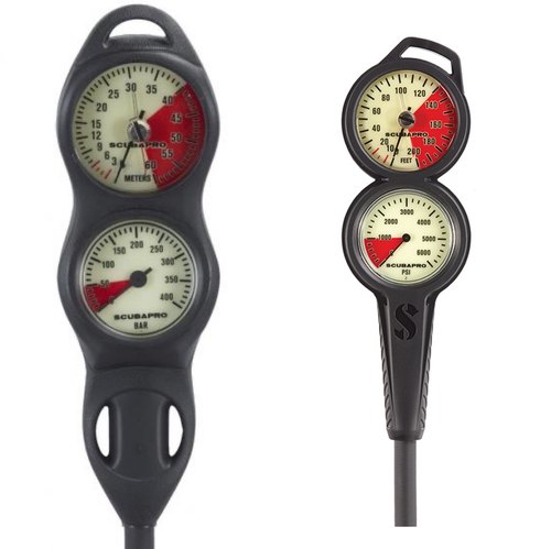 三潜社SCUBAPRO双联表调节器残压表潜水二联表深度表三联表指北针
