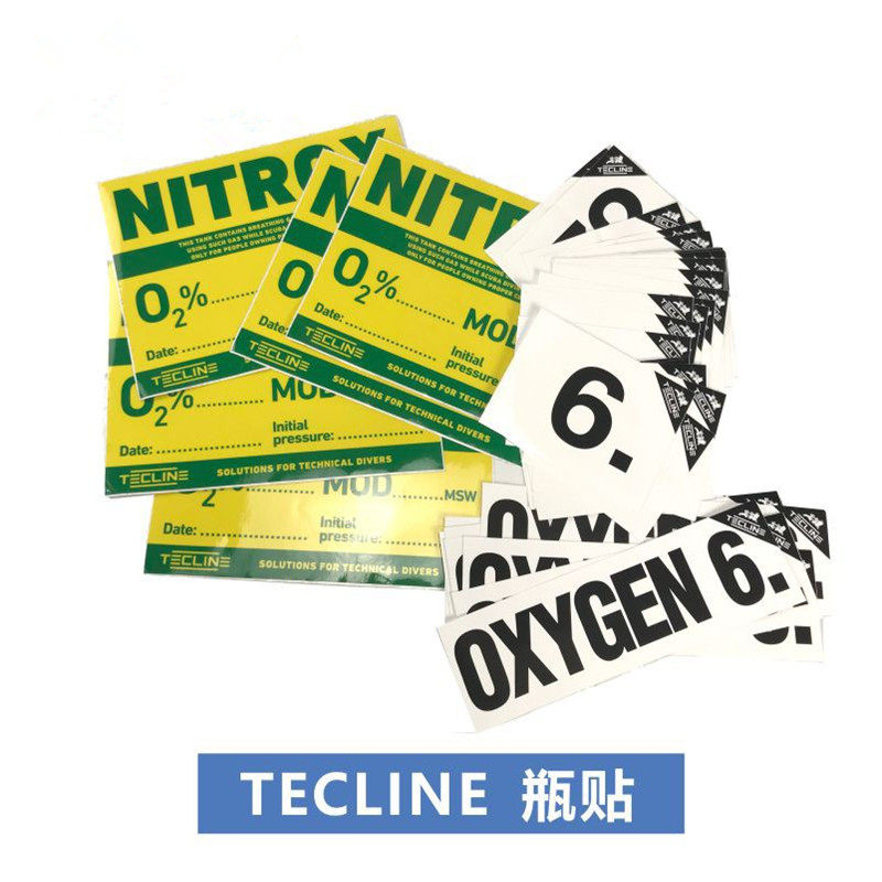 波兰Tecline  气瓶贴  解压瓶 纯氧 氩气 个性气瓶贴纸