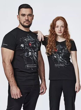 SANTI AfterDive技术潜水员T恤MACHINA系列短袖圆领T-Shirt透气