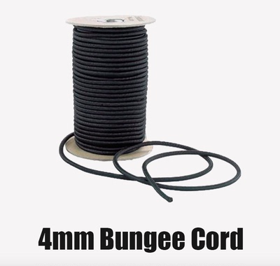 4mm Bungee Cord技术潜水专用皮筋3mm弹力绳侧挂6mm直径黑色7.5mm