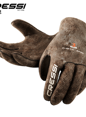 意大利CRESSI Gloves Camou迷彩潜水手套深潜浮潜防滑防寒3MM男女