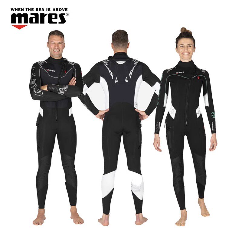 MARES FLEXA 3.2.2MM超弹潜水服冲浪服前拉链专业连体水肺湿衣