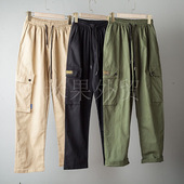百搭多兜工装 子学生长裤 裤 男宽松潮牌裤 复古多口袋休闲裤 日式