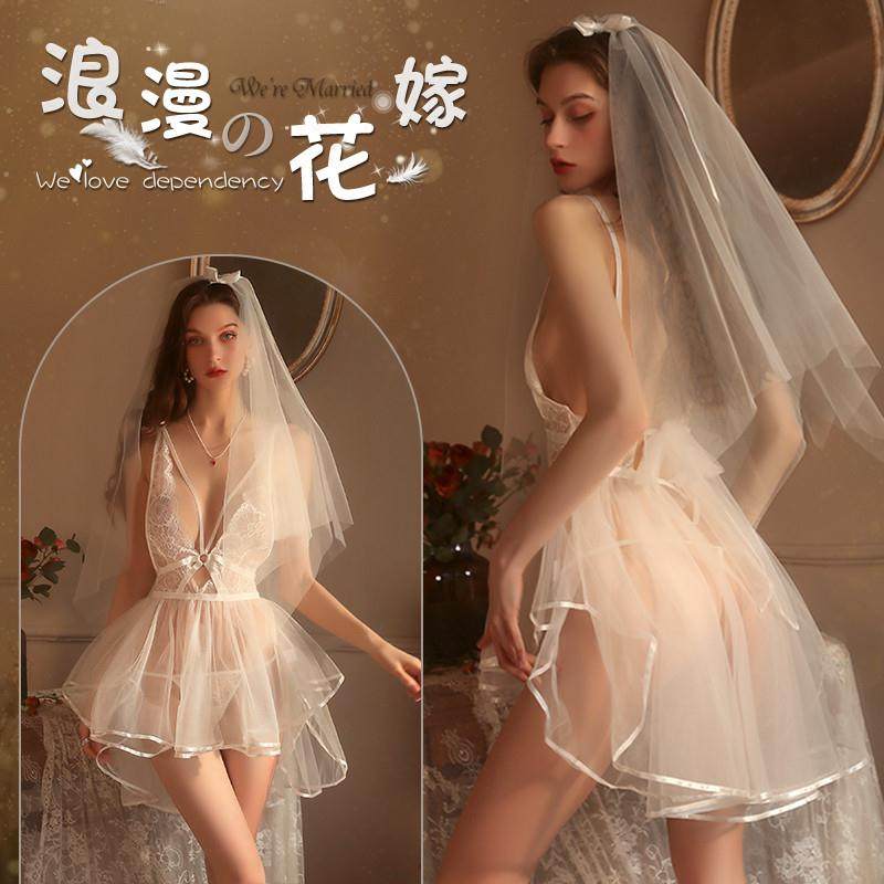 性感晴趣内衣诱惑睡衣制服婚纱透明火辣晴趣新娘套装睡衣女性感