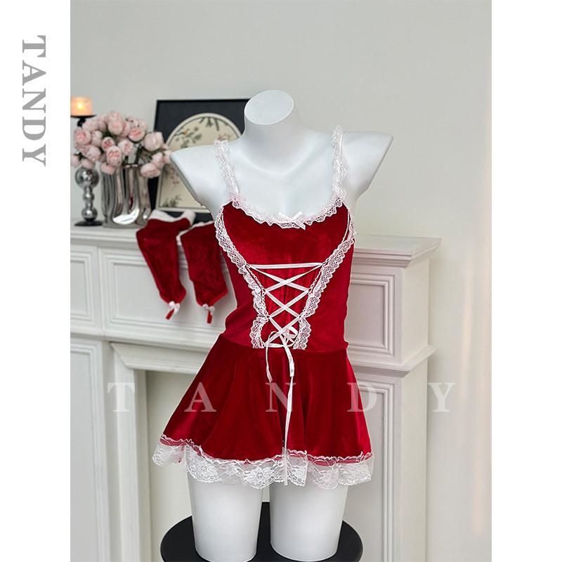 檀吉:圣诞小女仆*纯欲性感连衣裙制服情调睡衣诱惑qqny新年红色