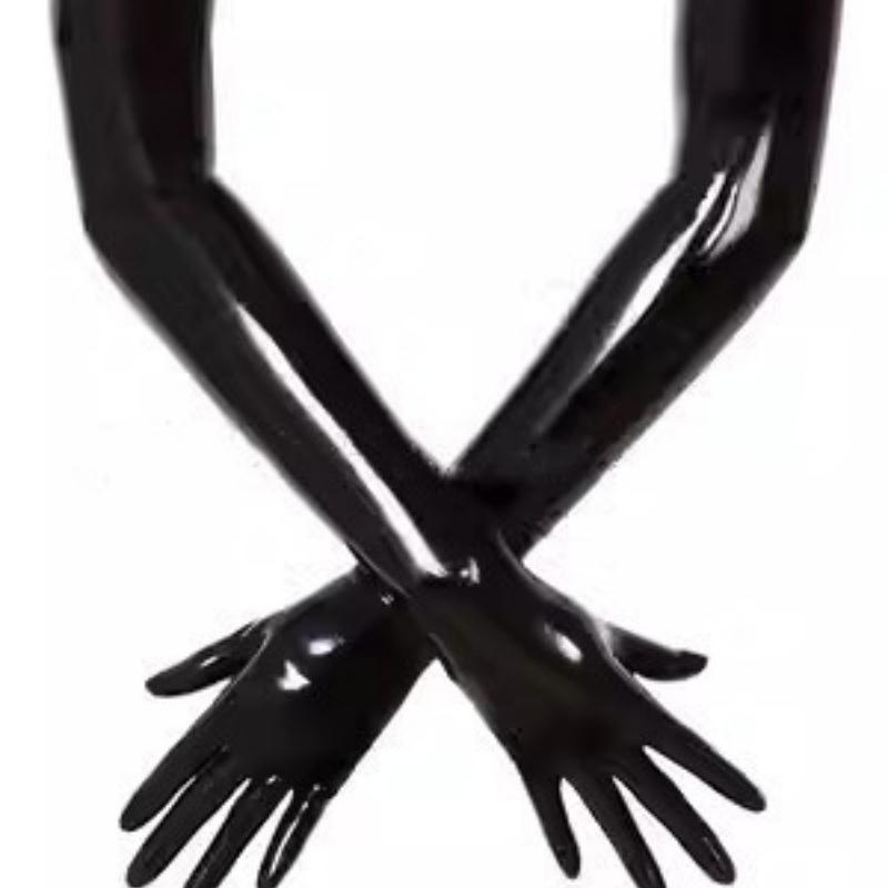 性感漆皮手套长cosplay衣服配件黑色紧身手套DS钢管舞表演手套