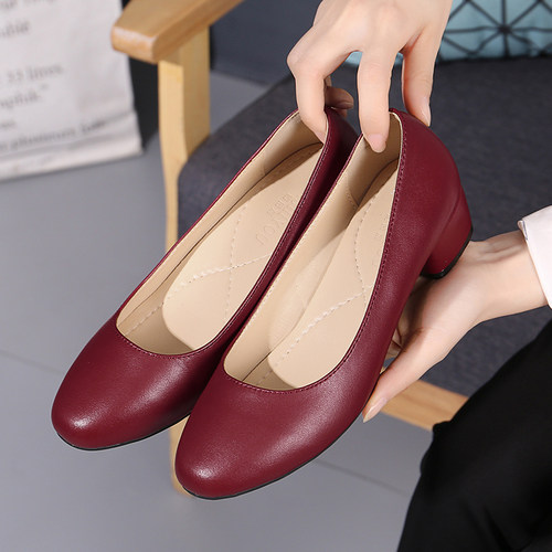 【真皮】柔软红色婚宴中老年皮鞋