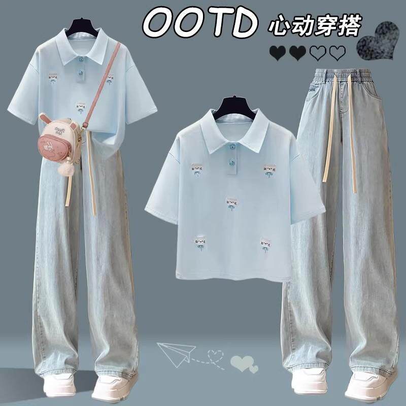 少女盐系穿搭套装初中高中学生夏日时尚女孩搭配一整套女大童夏装