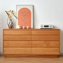 北美樱桃木实木斗柜卧室床尾柜多斗柜黑胡桃木八斗柜北欧现代简约