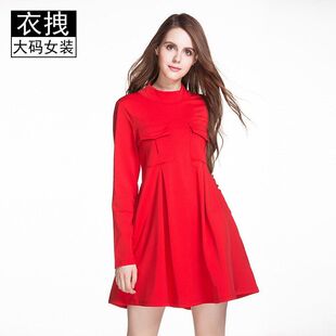欧美A秋装大码裙品牌女装mm孕妇2018 字加肥加大新款胖连衣裙