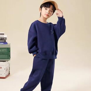 运动服中大童儿童炸街卫衣套装秋季休闲加厚男童套头春秋2026新款
