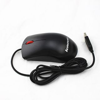联想USB通用有线大红点鼠标M120台式机笔记本电脑办公游戏家用